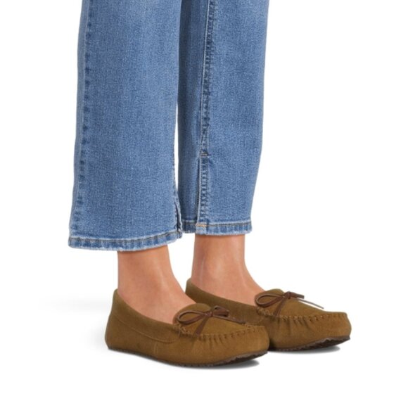 NWT Joyspun Women's Genuine Suede Tan Moccasin Loafer Size 6 - Picture 8 of 10